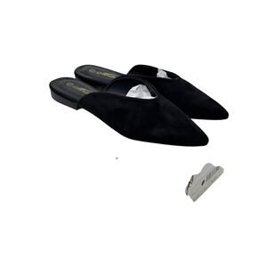 Boutique Mata Bella-5 Black Faux Pointed-Toe Slip-On Mules Size 7.5 New